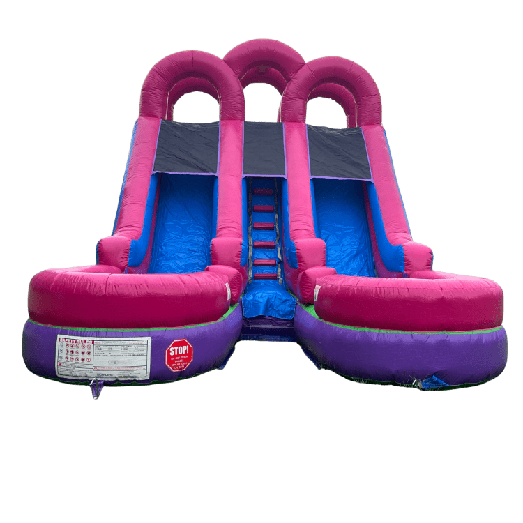 Pink Dual Water slide with pools